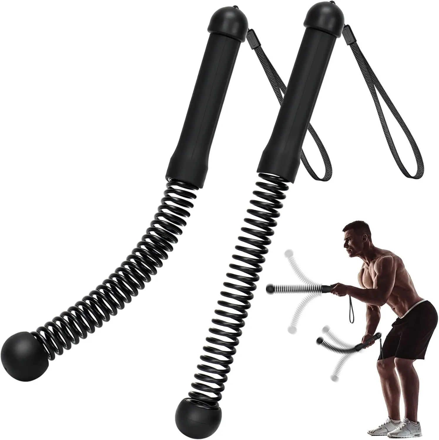 Weighted Ropeless Battle Rope Kit - Silent Exercise Equipment for Home Gym Users, HIIT, High-Intensity Cardio, Arm & Muscle Training, Compact Travel-Friendly Unisex Hand Strengthener Gear, Gym Workout