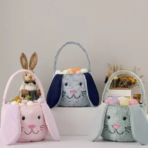 [Easter Bunny] Plush Easter Bunny Basket |   Easter Decorative Candy |   Easter |   Rabbit Easter Handbag