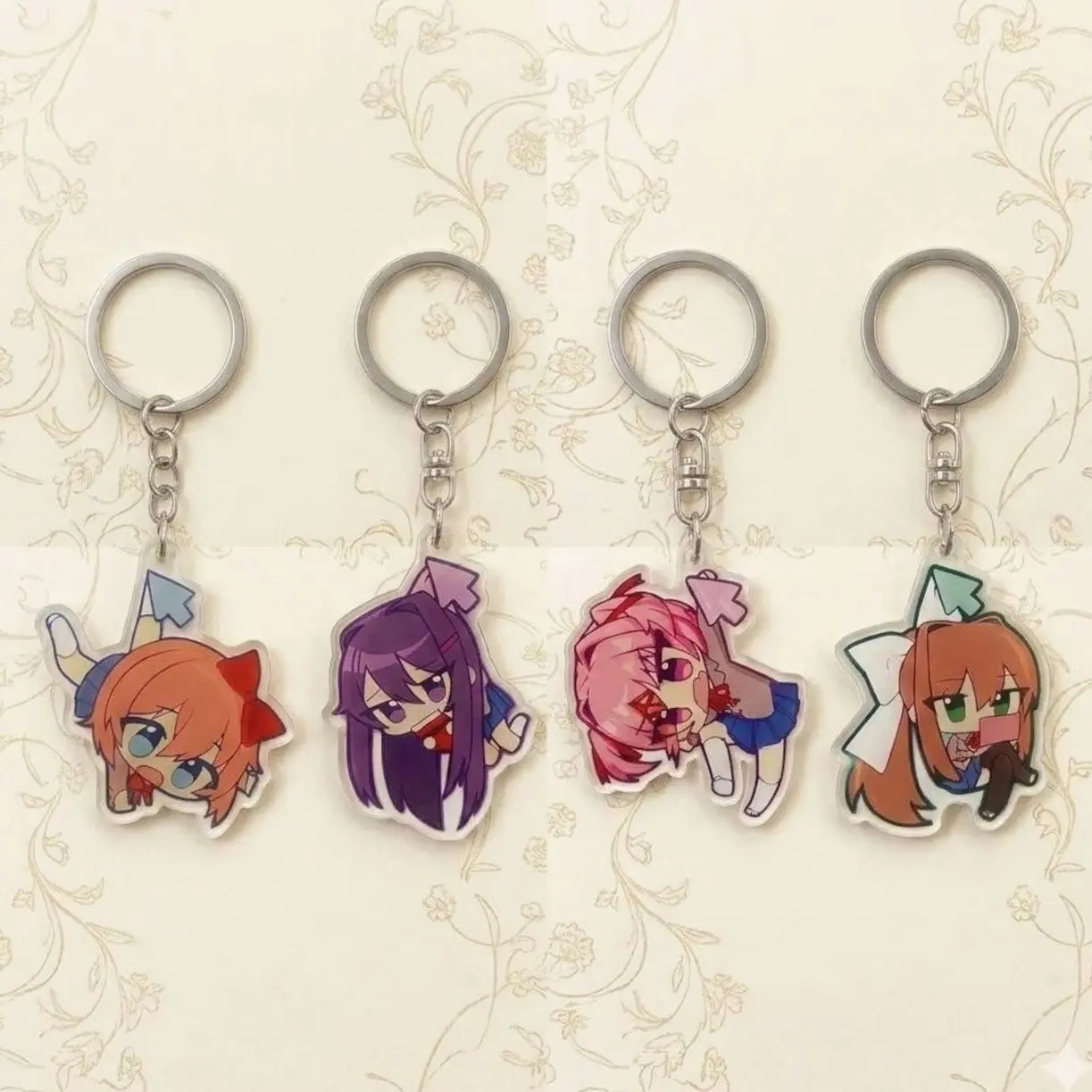 DDLC Acrylic Keychain, Monika Natsuki Yuri Sayori Bag Charm, Doki Doki Club Keyring