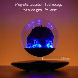 Magnetic Floating Blue Eternal Rose LED Light – Night Lamp for Bedroom quirky Decor, Valentine's Day Mother's Day Gift for Love