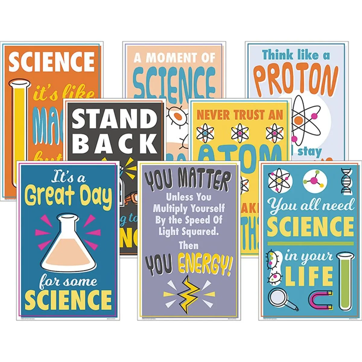 Teacher Created Resources TCRP175 Fun and Positive Science Charts, 11" x 17", with 4 Reproducible Activity Sheets for Grades 4-9+ (School & Educational Supplies)