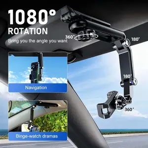 【B2】2026  New Upgrade 1080° Multi-function Sun Visor Universal 360 Degree Rotating Phone Holder Suitable for Any Scene Car Holder - Rotatable and Retractable,Suitable for driver and co-pilot