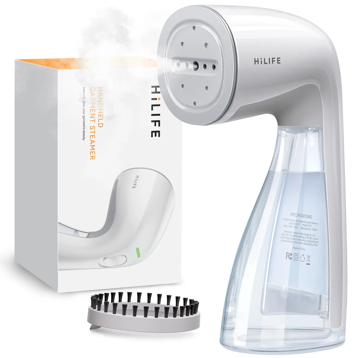HiLIFE 2026 New Steamer for Clothes,Garment Steamer, Fast Wrinkle Removal,Large Tank, All Fabrics, Easy to Use, Portable Travel rechargeable usb