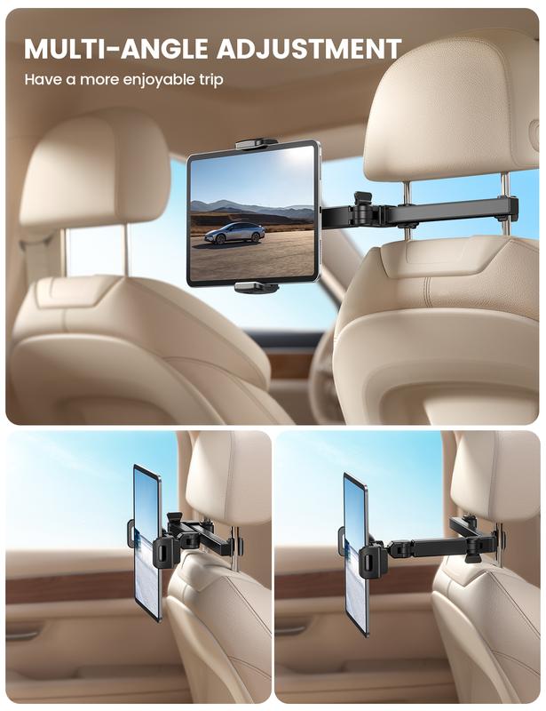 Lamicall 3-in-1 Car Headrest Tablet Holder for Moms Adjustable Extension Arm Mount Fits 4.7-11" Tablets like iPad Galaxy Fire HD Perfect for Kids Road Trips Black TikTokShopBlackFriday