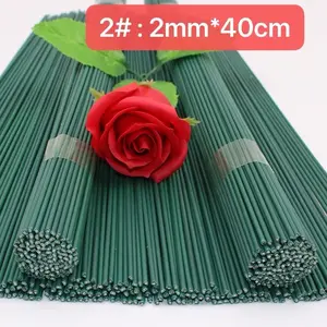 Flower pole green flower  hook handmade flower pole iron flower wire mesh flower dried flower crochet wool coated iron stick fake flower branch Decoration Decoration Decorative Ornaments Fruit Plants Floral