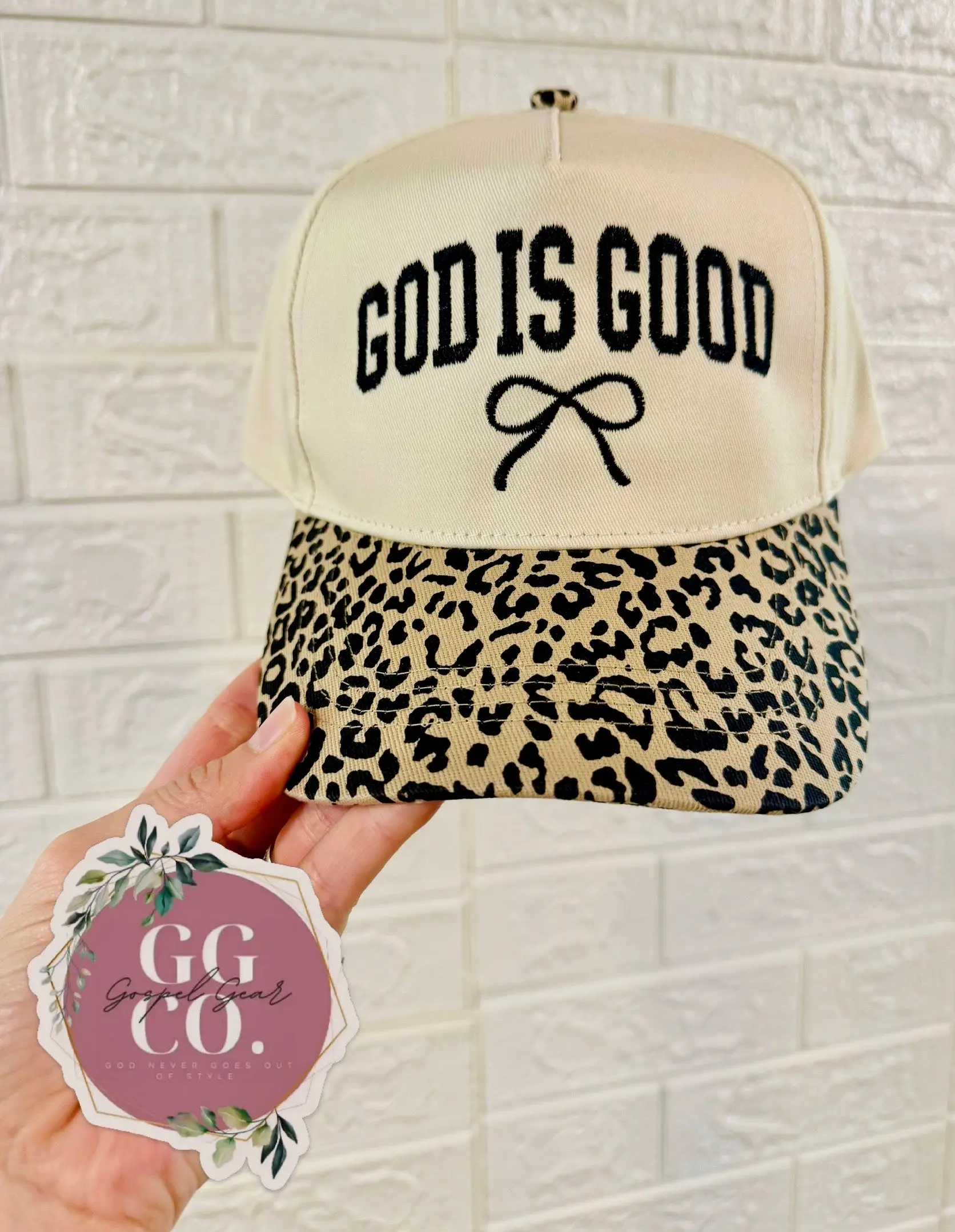 God Is Good Bow Embroidered Hat