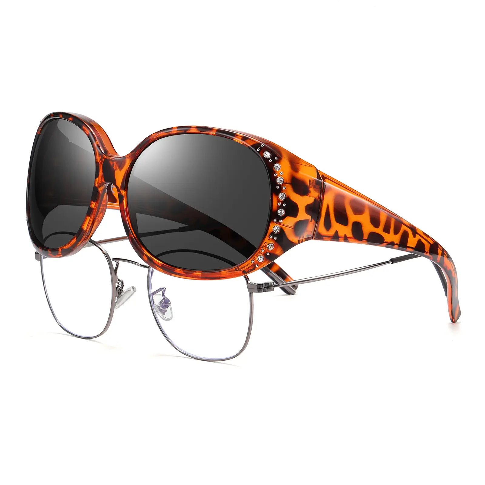 Brown Tortoise Frame Grey Lens