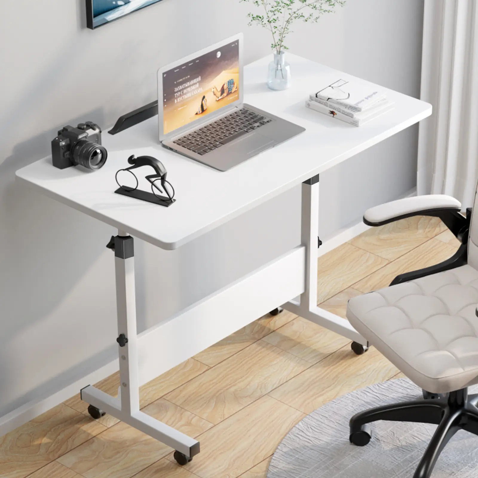 【Back To School】Computer Desk Height Adjustable Standing Desk,Stand up Desk Modern Adjustable Desk Sit to Stand Desk Portable Laptop Desk Table top ti