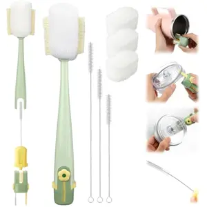 5 in 1 Bottle Cleaning Brush Set,Multifunctional Water Bottle Brush and Straw Cleaner Brush,Cleaning Tool Kit for Owala/Stanley/Yeti/Simple Modern Tumbler Cup Accessories,Kitchen Gadgets