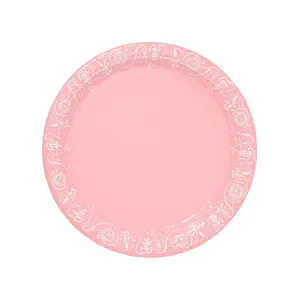 Mahjong Rosy Pink Jasperware Dinner Paper Plate - 8 pack