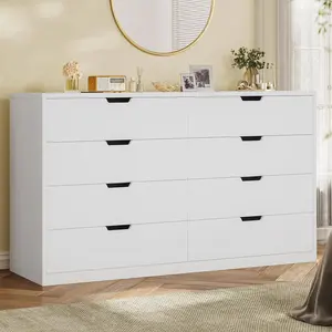 8 Drawers Dresser with Large Capacity White 8 Drawers Dresser with Large Capacity White