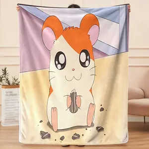 This Hamtaro little hamster flannel blanket, a delicate all-season single product, can be laid and covered for practical convenience, enhancing home comfort, and is the most suitable gift for Thanksgiving.