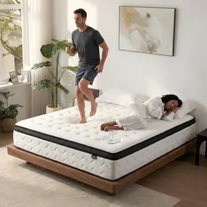 14 Inch Hybrid Mattress, Medium Firm Memory Foam & Zoned Pocket Springs, Pressure Relief & Motion Isolation, Fiberglass-Free, CertiPUR-US Certified