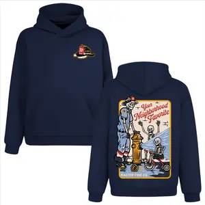 Your Neighborhood Favorite Skeleton Firefighter Hoodie, 2 Sides, Ragtop Fire Co Hooded Sweatshirt, Retro Fire Department Pullover