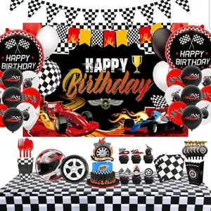 Race Car Theme Birthday Party Kit for Boys | Racing Decorations & Tableware,Banners (130 pieces) decor tiktokshopspringglowup Banner
