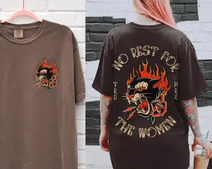 Comfort Colors® No Rest for The Women Tee, Rad Feminist Tee, Feminism Shir,t Vintage Tattoo Style Girl Power Tee, Womens Rights Activist Shirt