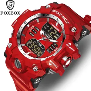 Foxbox Men's Digital Watch, 50m Water-Resistant, Luminous for Night Use, Silicone Strap.