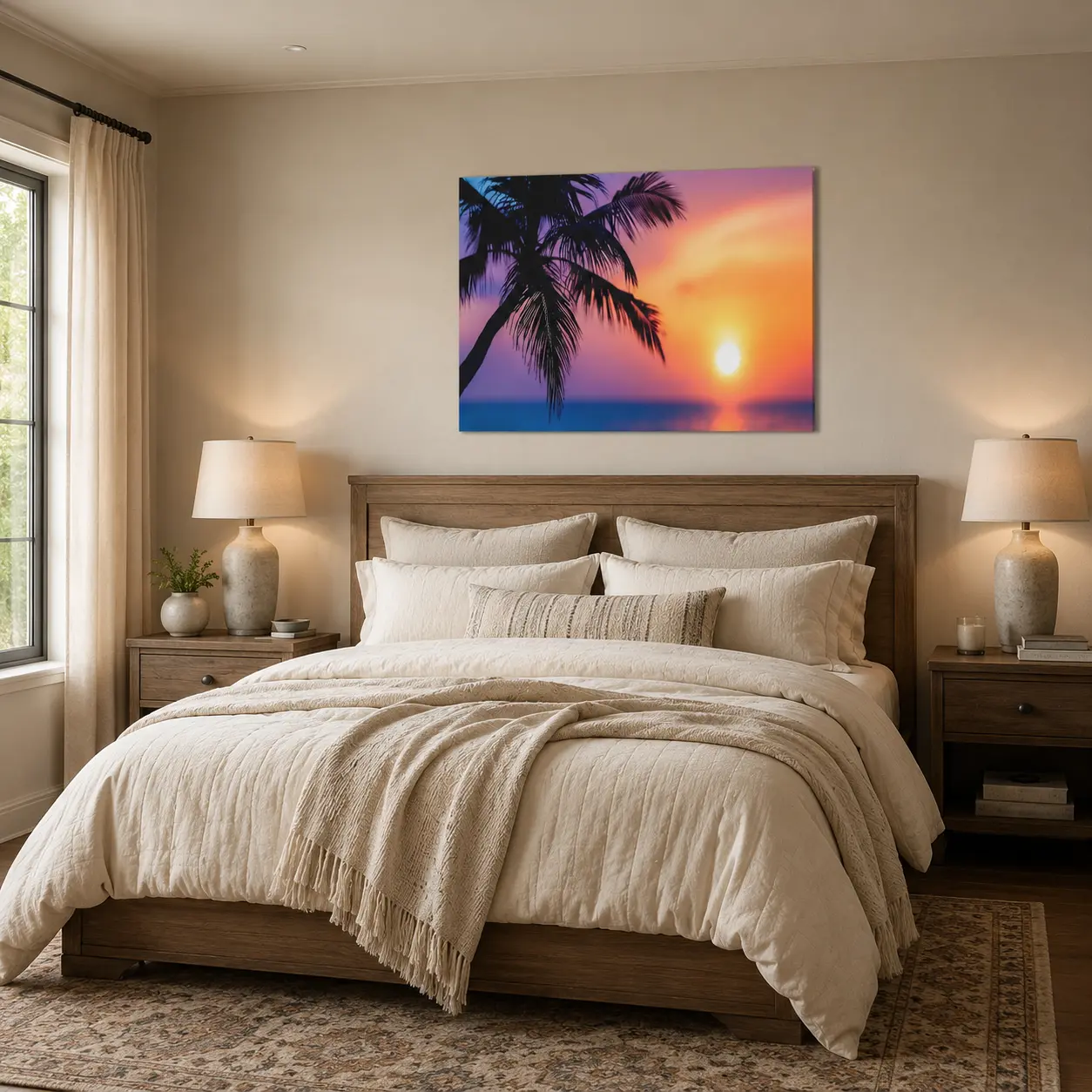Decorative Canvas 3:4--sunset palm coast print(Customizable design available)