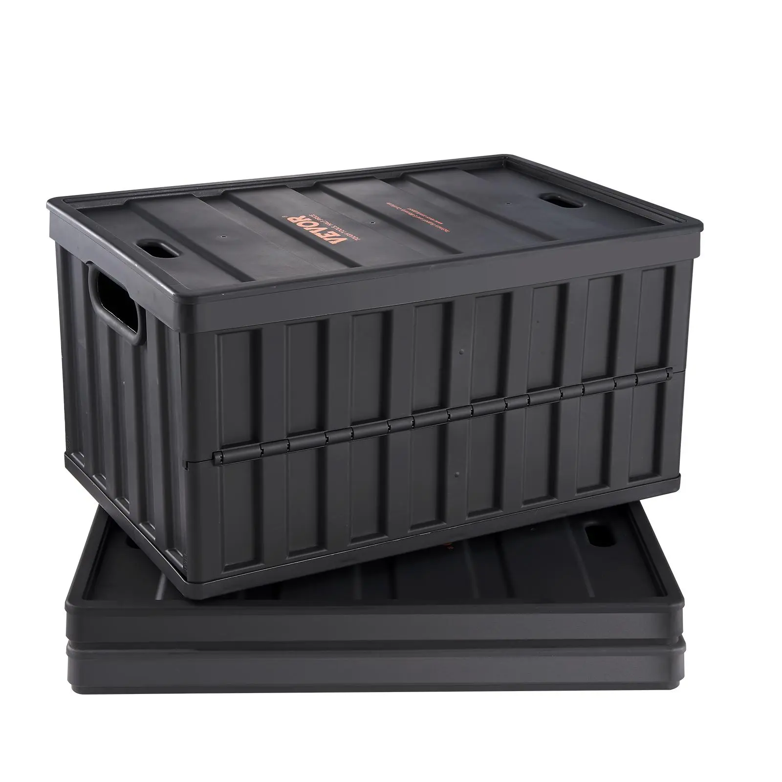 【summerfinds】VEVOR Collapsible Storage Bins with Lids - 65L 3-Pack Durable Plastic Stackable Utility Crates, Collapsible Storage Organizer, Multifunctional Home Organizer Organiser with Handles for Clothes, Toys, Grocery, Multifunctional Storage Bin
