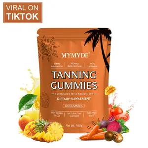 MYMYDE Tanning Gummies Dietary Supplement for Radiant Tan Sun Kissed Glow Natural Tan Support Melanin Boost 60 Gummies - Vitamin, Fitness Vitamin Fitness Healthcare Edible Bathroom Bathroom