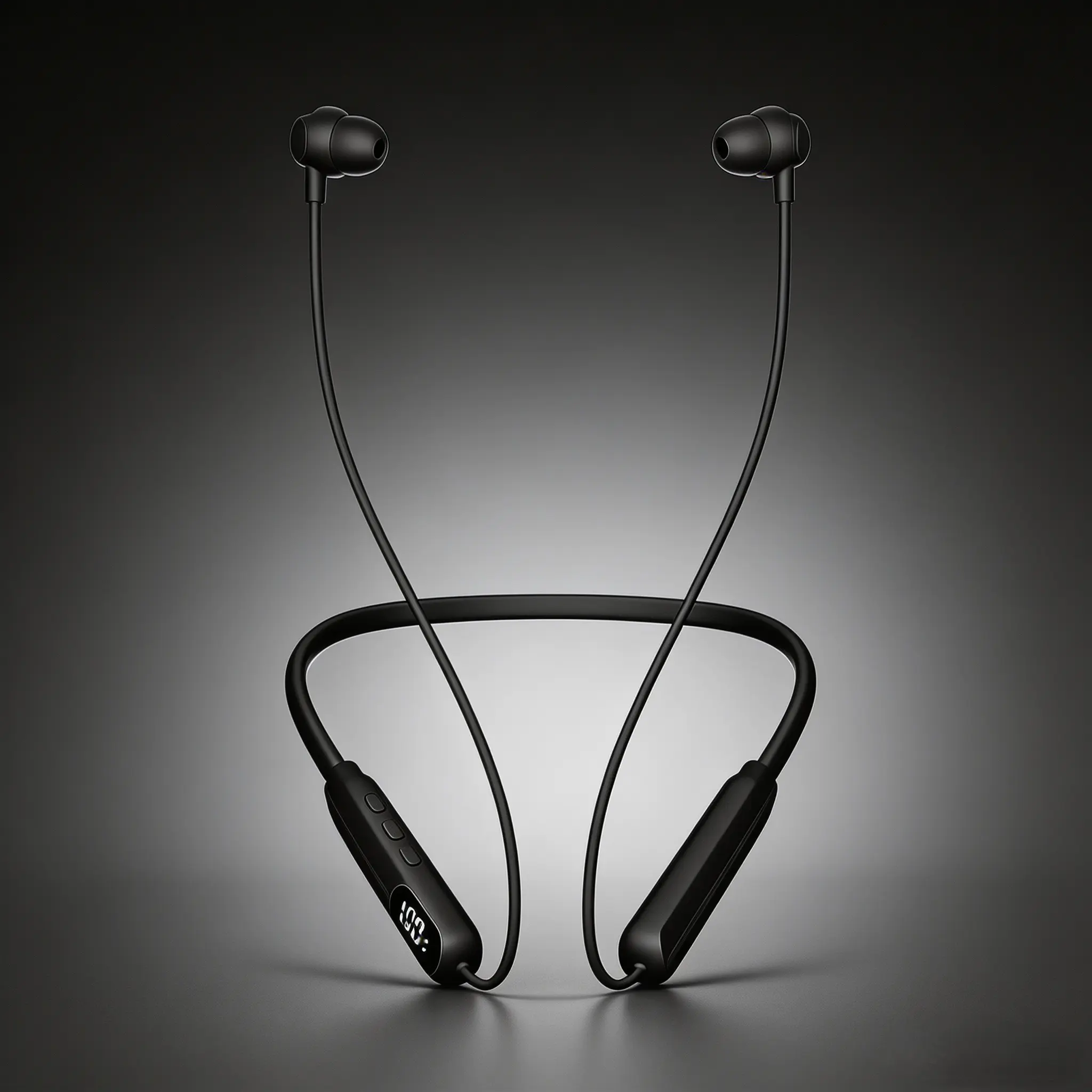 Black Neckband Wireless Earbuds - IPX4 SweatproofSilicone In-Ear Audio Headphones, Hi-Fi Sound, LED BatteryDisplay, Magnetic Connection, Cable Management, ENCNoise Cancellation, Smart Voice Assistant for Sports &Hands-Free Calls, Electronic Headset