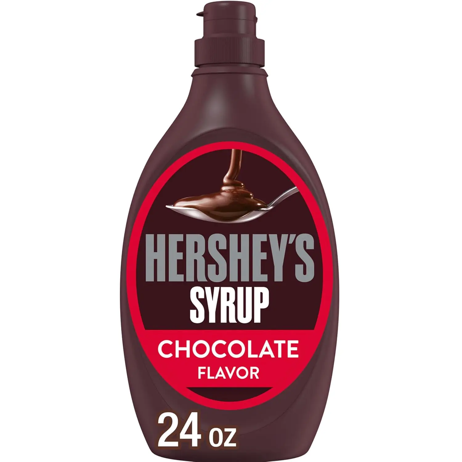 HERSHEY'S Chocolate Flavored Syrup Bottle, 24 oz | Kosher Chocolate Syrup in Squeezable Bottle, Great for Milk, Ice Cream, Brownies, Cakes and Homemade Desserts, 24 oz