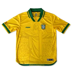 Brazil Redeemer 94 Home Jersey – Retro Yellow Green Soccer Shirt – Classic 1994 Inspired Football Jersey – Premium Brazil Fan Edition