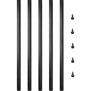 VEVOR Deck Balusters,  101 Pack Metal Deck Spindles, 32\"x0.8\" Staircase Baluster with Screws, Aluminum Alloy Deck Railing for Wood and Composite Deck, Square Baluster for Outdoor Stair Deck Porch