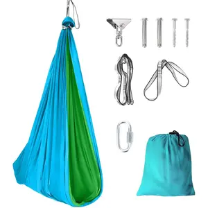 Sensory Swing for Kids Indoor Outdoor Calming Cocoon Therapy Swing, 360° Swivel Hardware Hug-Like Sensory Hammock Supports Up to 300 LBS, Comfortable Secure Swing for Home Playroom Therapy Use