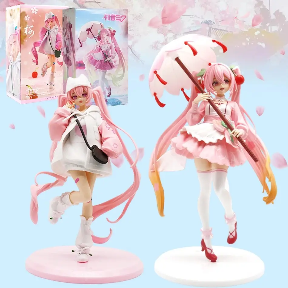 Anime Figure Hatsune Miku Kawaii Girl Sakura Miku Dolls Sakura Cool Style FuRyu Model PVC Toys  Desktop Ornament Xmas Gifts Hot