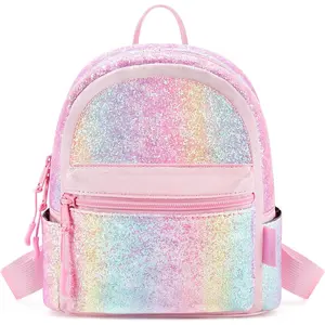 X-CBP53  Mini Backpack for Girls Kids Rainbow Purse Dance Bag for Girls Gifts age 2 3 4 5 6 7 8 yrs