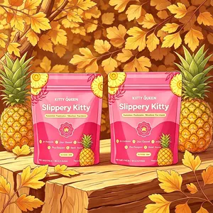 Slippery Kitty Feminine Probiotic + Moisture Gummies - All in One Solution with Slippery Elm 60 Count Pineapple Flavor Her Juicy Feminine & Urinary Tract Support Probiotics Gummies All-in-One Slippery Elm, Prebiotics & Lactobacillus Blend Balance