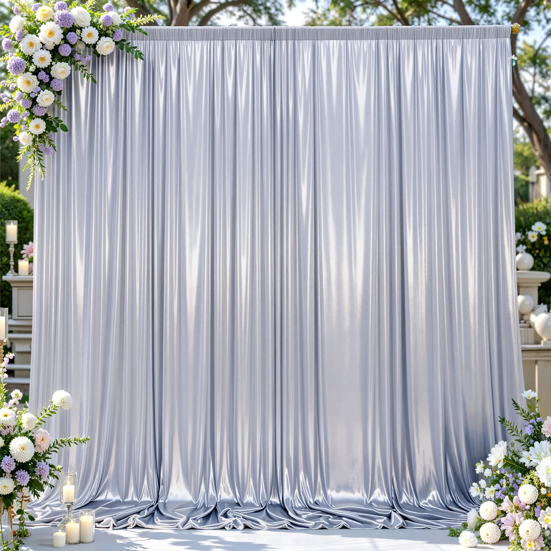 Halloween Sequin Synthetic Sparkle Curtain Backdrop - Wrinkle-Resistant, Lightweight Metallic Drape with Shimmery Liquid Glow, Photoready Shine, Quick-Hang Setup, Reuse for Events, Wedding & Anniversary Decor