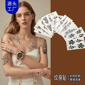 Snake Tattoo Sticker Dark Trendy Cool Arm Black Tribal Black Temporary Sexy Snake Body Tattoo Sticker
