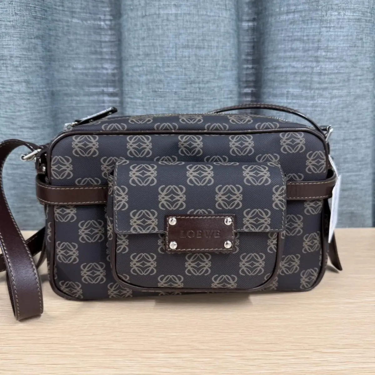 Pre-owned Loewe As Shown Shoulder Bags Anagram Coated Canvas Camera Bag K9429