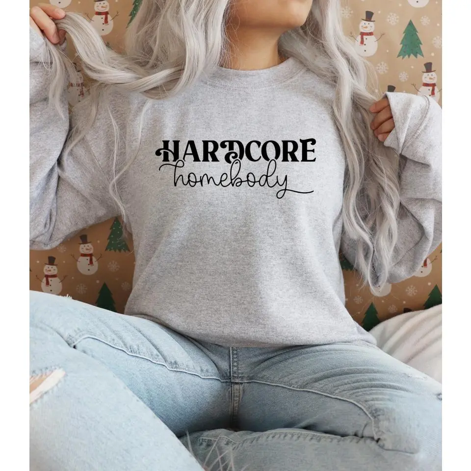 Cozy Homebody Sweatshirt, Soft Lounge Pullover, Hipster Crewneck Jumper, Grunge Streetwear Top