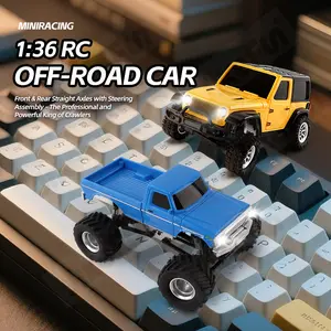 1/36 RC Car 4WD Off-road Climbing Crawler 2.4G Electric Remote Contorl Vehicle RTR Model with LED Lights Toys for Children