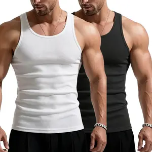 Men’s 2-piece set: quick-dry sleeveless tank top, fitness tank top, gym muscle T-shirt, summer casual slim-fit T-shirt, comfortable underwear for sports and everyday wear,summervibes
