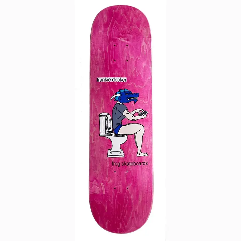 Frankie Decker Locked In Frog Wooden Skateboard Deck - Locked-In Grip, 8.25 in, 31.98"x8.25"/32.35"x8.5", 14.25"-14.5" Sports & Outdoor Skateboarding Equipment, Wooden Deck