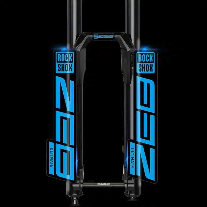 3-Pack RockShox ZEB ULTIMATE Mountain Bike Fork Sticker - Blue Scratch Resistant for Bike Maintenance and Personalization, Outdoor Riding Accessories, Adhesive Decals, Decals Stickers, Durable Adhesive