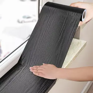 Wood Grain Pattern Window Sill Sticker, Self-adhesive Waterproof Window Sill Sticker, Decorative Sticker for Furniture, Cabinets, and Threshold Renovation, Self Adhesive Stickers, Waterproof Wall Sticker, Wall Decal, Black