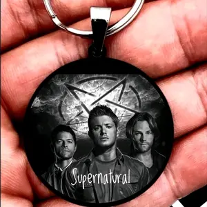 supernatural engraved stainless steel keychain