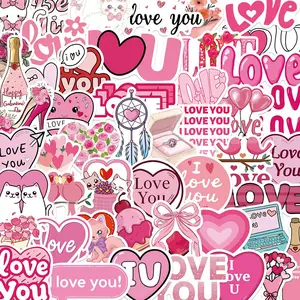Heart & Letter Cartoon Pattern Sticker, 50/1000pcs/set Creative Decorative Sticker, DIY Decals for Water Bottle, Laptop, Scrapbooking, Ornaments