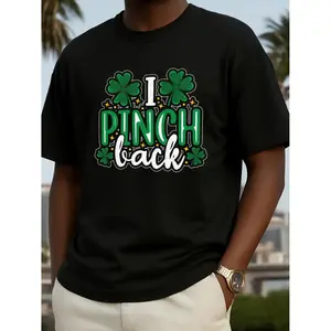 Mens St Patrick S Day T Shirt Featuring Funny Irish Saying I M Pinch Back with Shamrock Design