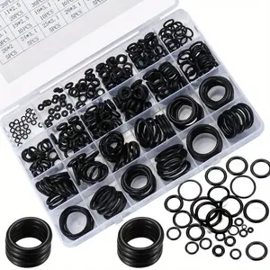 225PCS Rubber O-Ring Seal Kit, 18 Popular Sizes Oil-Resistant Leak-Proof Gaskets, Parts for Faucet & Plumbing Repair, Automotive Maintenance, Mechanic Tool Box, Air and Gas Sealing
