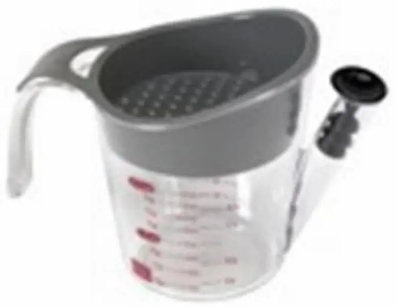 Good Cook 2-Cup Gravy Separator with Stopper - Kitchen Utensils, Cooking Strainer That Prevents Fat Collecting in Spout