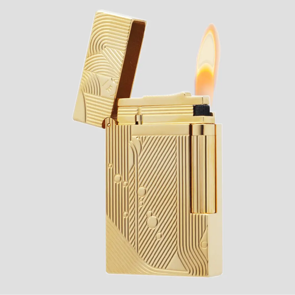 [1 Piece] Gold Sleeping Mermaid Sanji Ligne2 Refillable Metal Brass Lighter, 135g Shiny Luxury Collectible Gift, 140g 6.1x3.7x1.1cm Lighter Accessories, Collectibles Item, 140 Grams