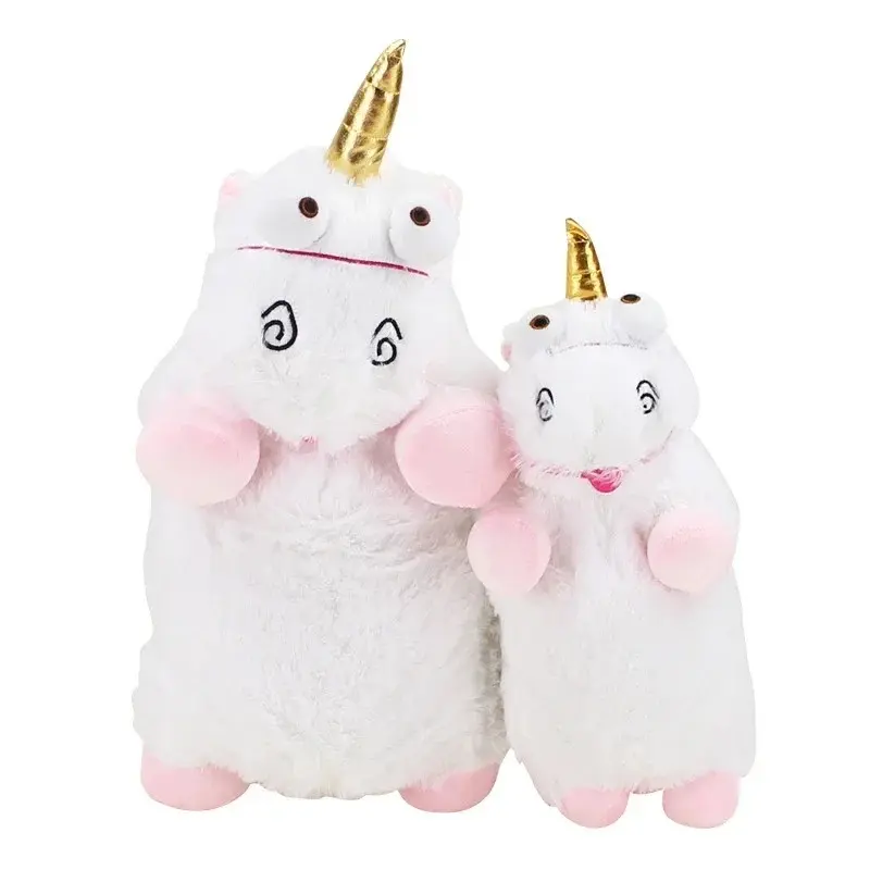 New White Plush Unicorn With Golden Horn And Pink Hooves Soft Cartoon Stuffed Toy Exquisite Decor Doll For Collection Festival