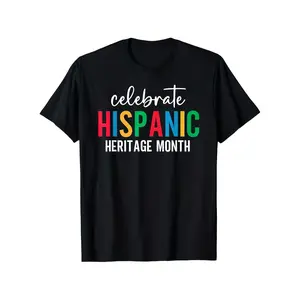 Celebrate Hispanic Heritage Month Spanish Hispana Women's & Men's T-Shirt - 100% Cotton 180gsm Heavyweight S-XXXL, Latin Flag Colors (Mexico, Puerto Rico,) Spanish Script Print for Parties, Cultural Events & All-Season Wear