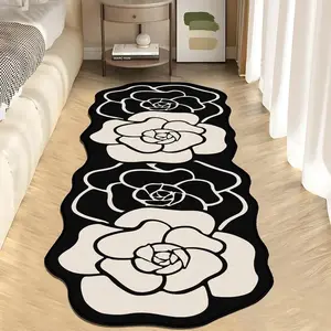 Creative Unusual Flower Design Bedroom Carpet,Long strip boho runner rug, floral pattern floor mat, floral area rugs, modern home decoration, suitable for living room, coffee table, dressing table, bathroom, and bedside decoration